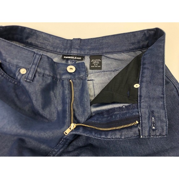 Express Jeans Size 5/6 Stella Bootleg Vintage Denim Metallic Sheen Bootcut - Picture 5 of 9